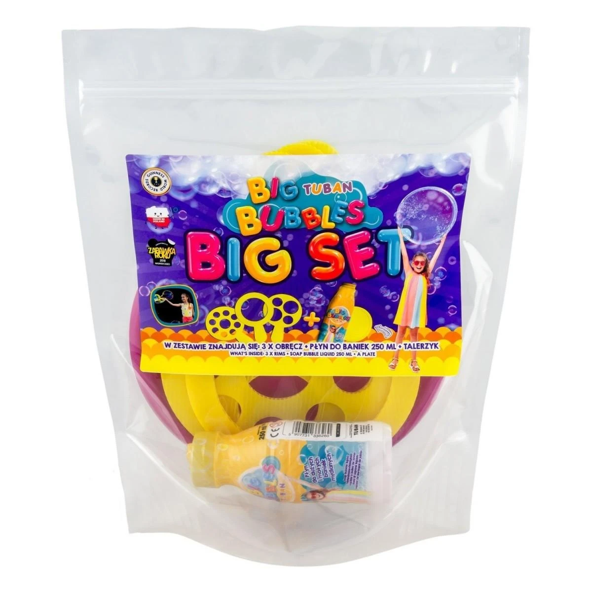 Tuban Didelis rinkinys - 250 ml + lėkštė + 3 skirtingi plastikiniai žiedai aprašymas - Prekės nuotrauka