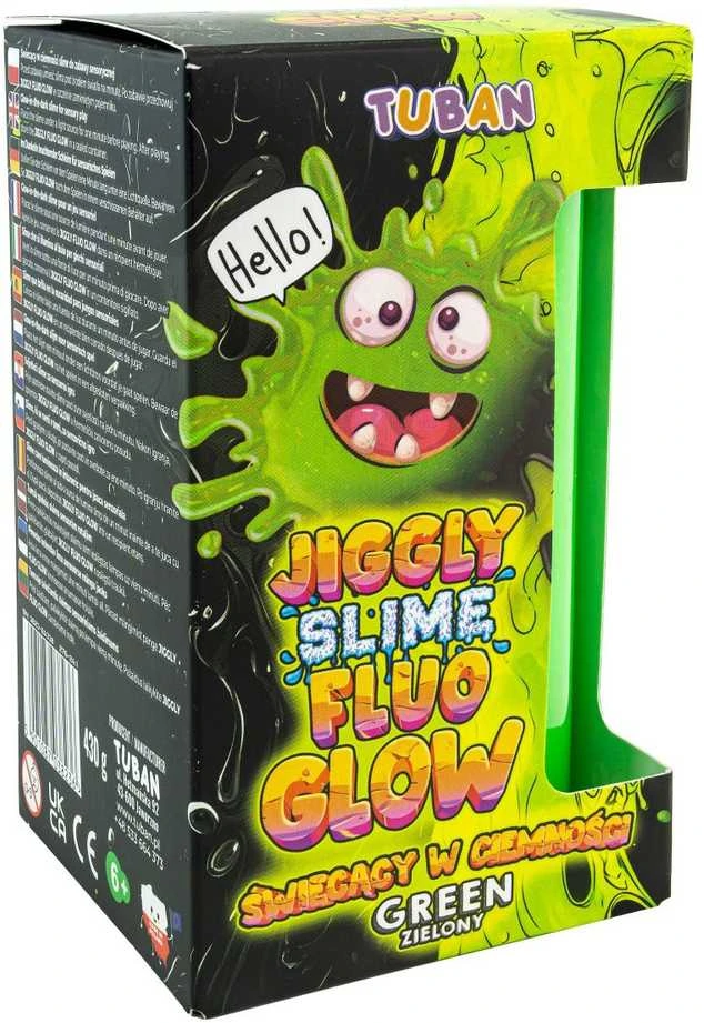 Tuban Jiggly Slime - Tamsoje švytintis gleivės - Žalios (430 g)