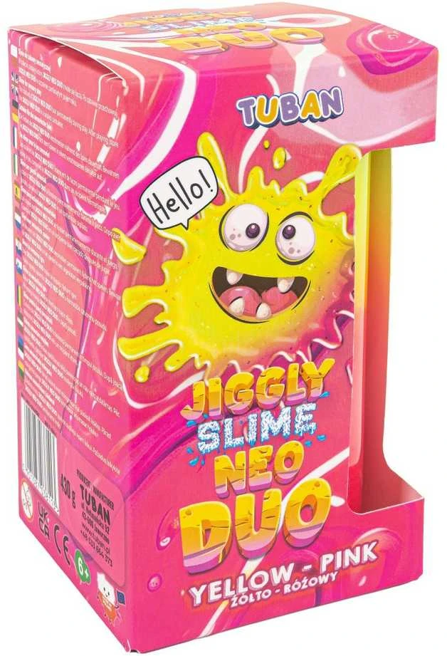 Tuban Jiggly Slime - Gleivės - Neoninis Duetas - Geltona-Rožinė (430 g)