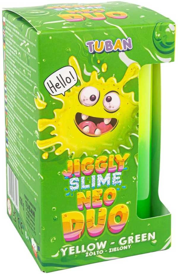 Tuban Jiggly Slime - Gleivės - Neoninis Duetas - Geltona-Žalia (430 g)