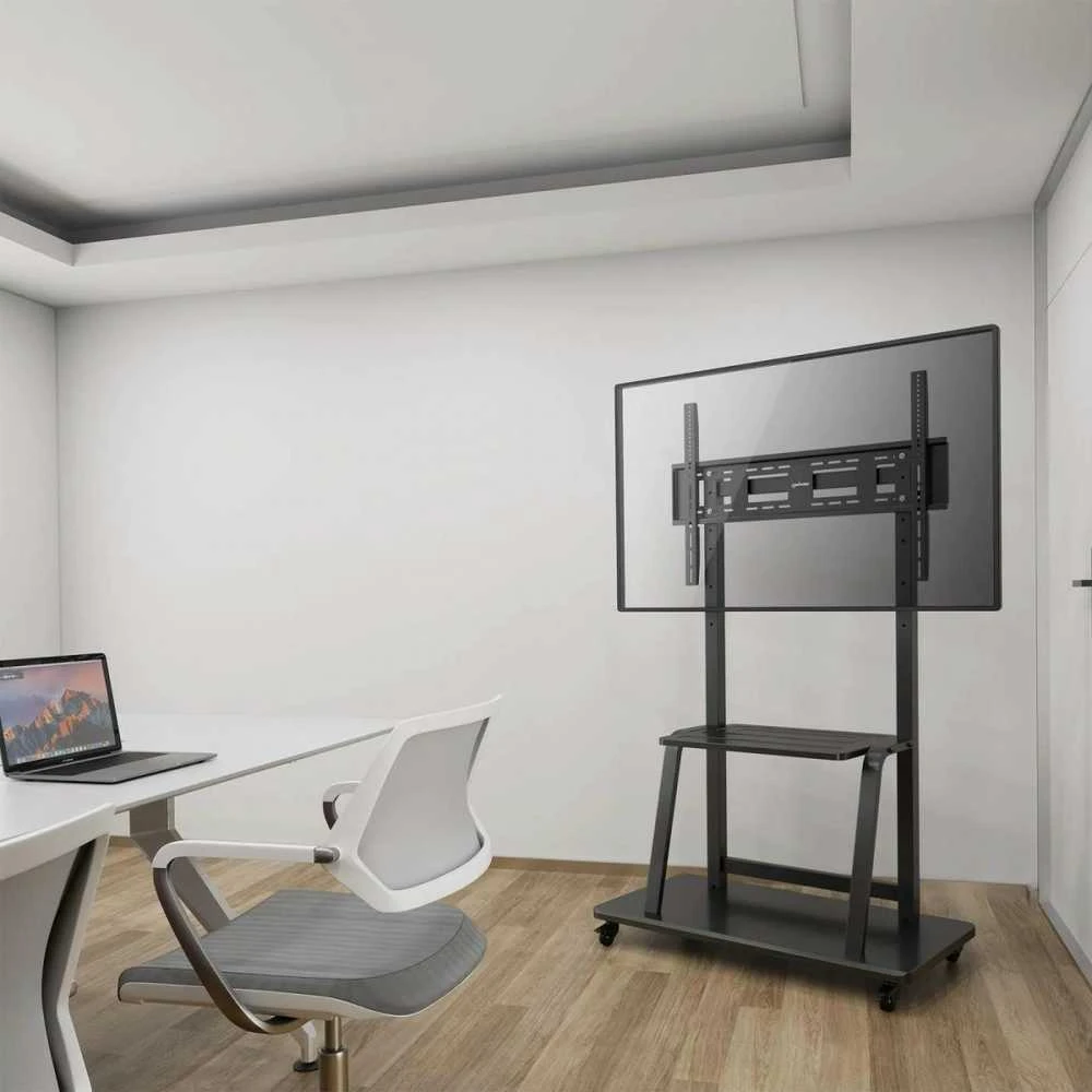 Laikiklis Manhattan 462334 mobilus LED/LCD/interaktyvios baltos lentos televizoriaus stovas, 37–100", 150 kg, su lentyna