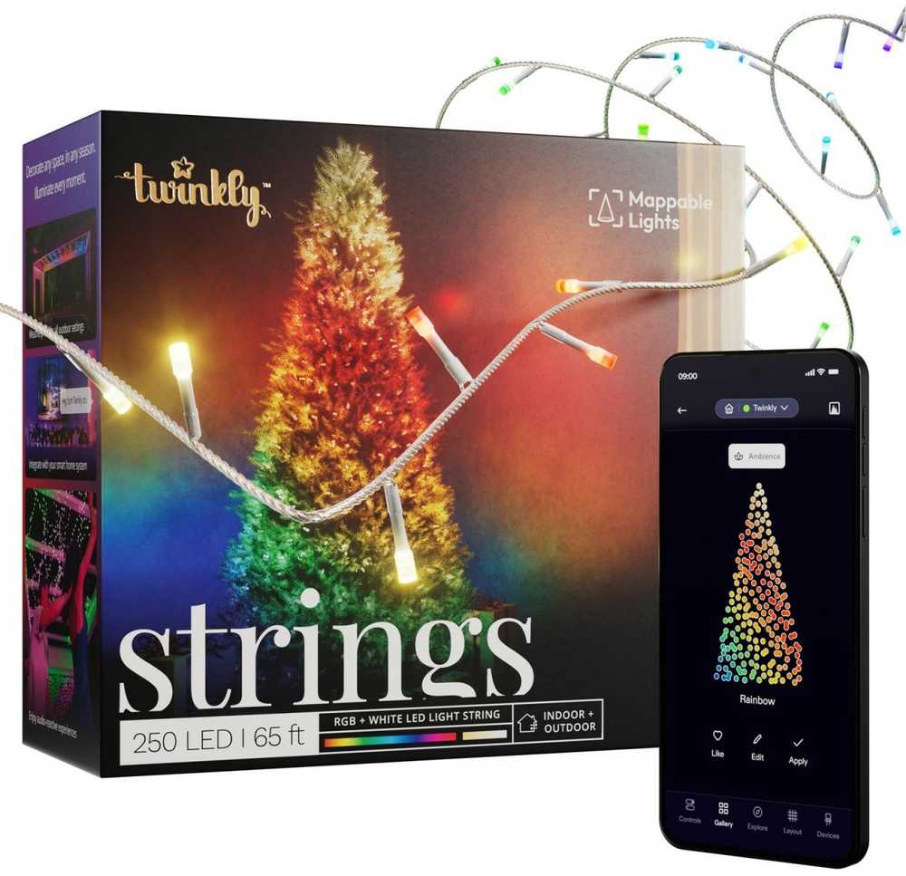 Twinkly stygos 250L 5mm RGBW permatomos|Twinkly