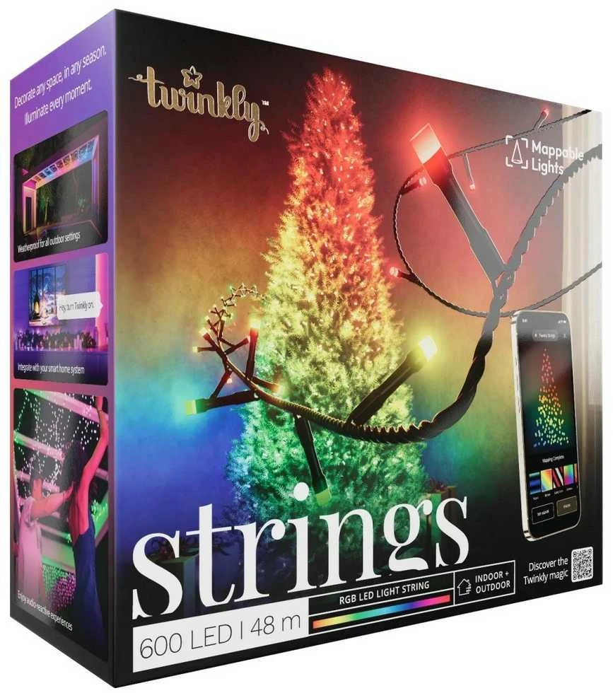 Kalėdinė išmanioji lempučių girlianda Twinkly Strings 600L 4,3mm RGB