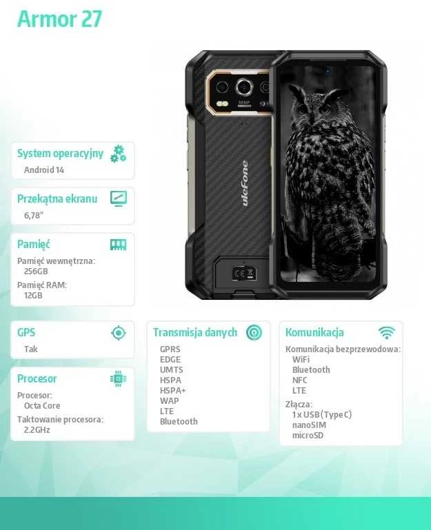 ULF Ulefone Armor 27 12/256GB Juodas