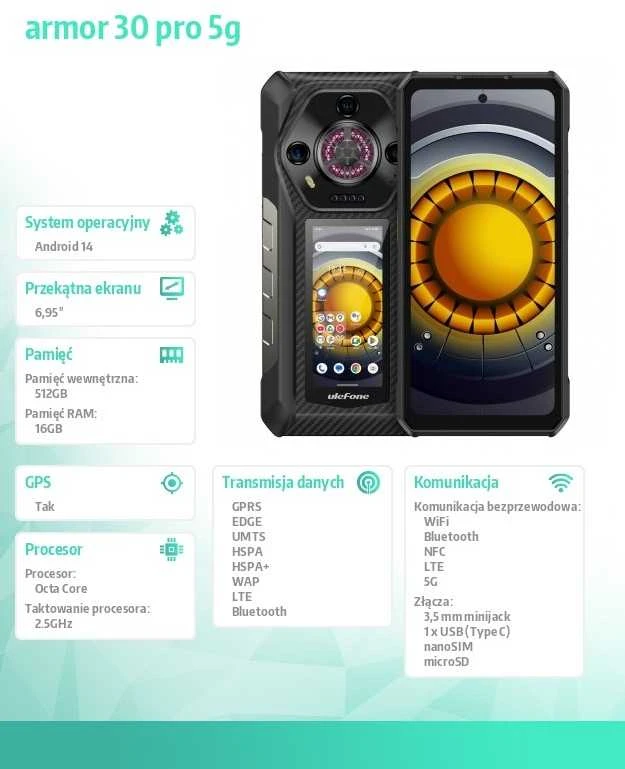 ULF Ulefone Armor 30 Pro 5G 16/512GB Juodas