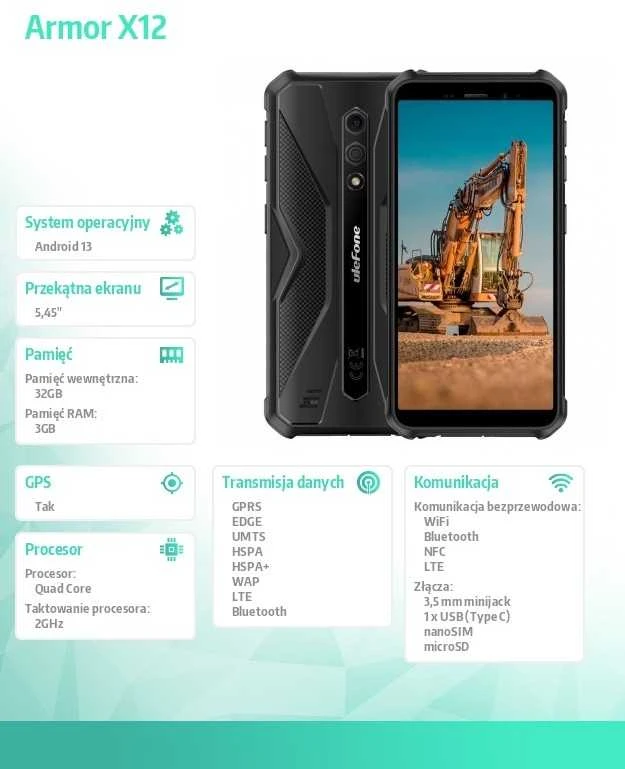 Ulefone Armor X12 3GB/32GB Juodas