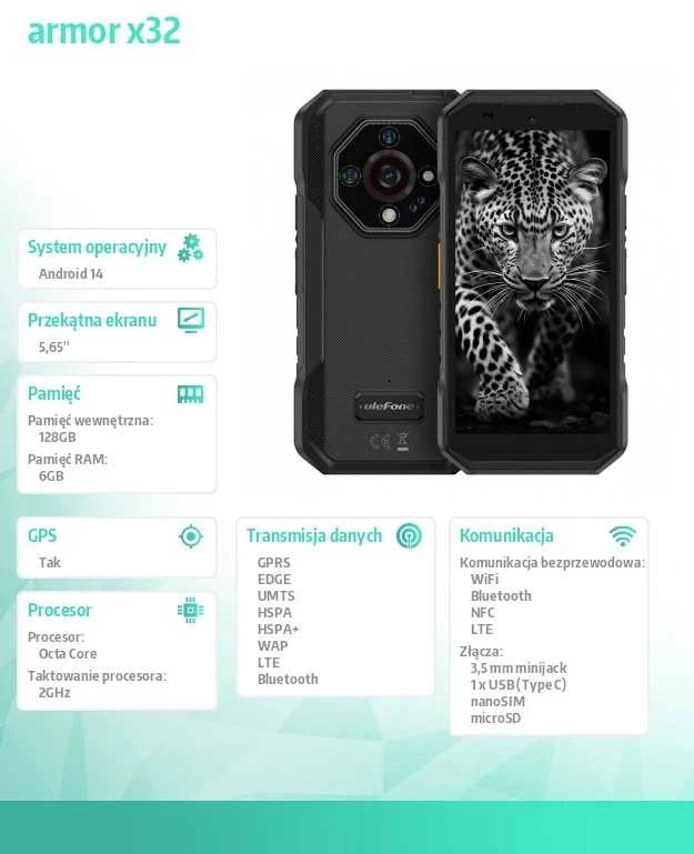 Ulefone Armor X32 6/128 GB Juodas