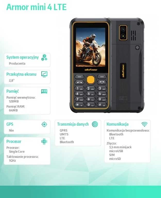 Telefonas „Ulefone Armor Mini 4 LTE“ (juodas)
