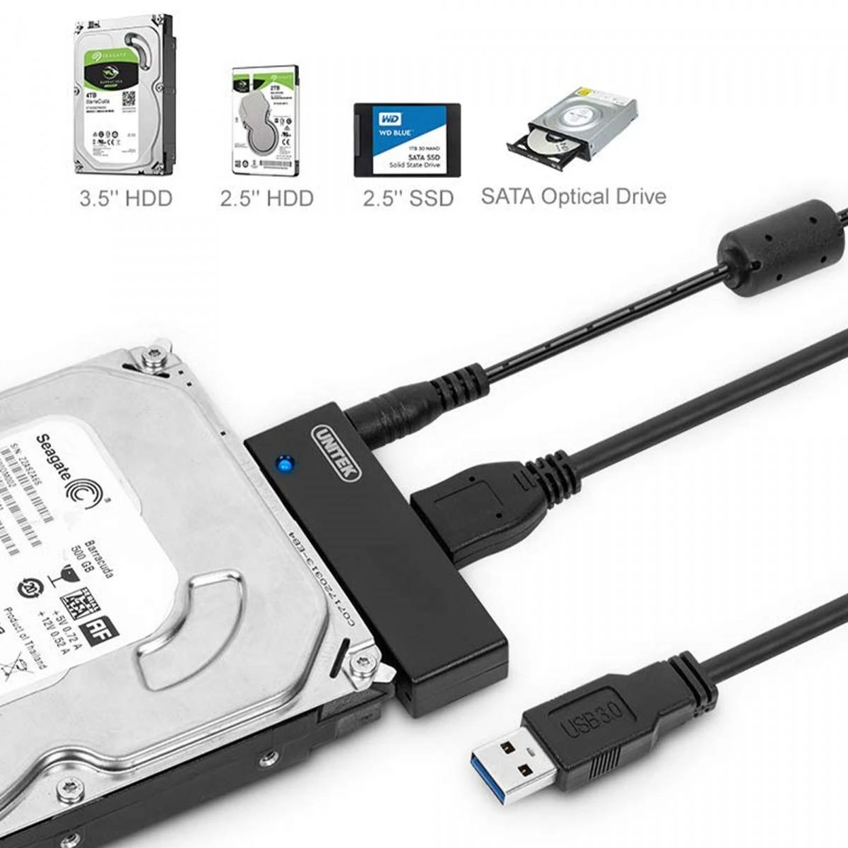 UNITEK Y-1039 Unitek konverteris USB 3.0 į SATA 3,5/2,5, Y-1039