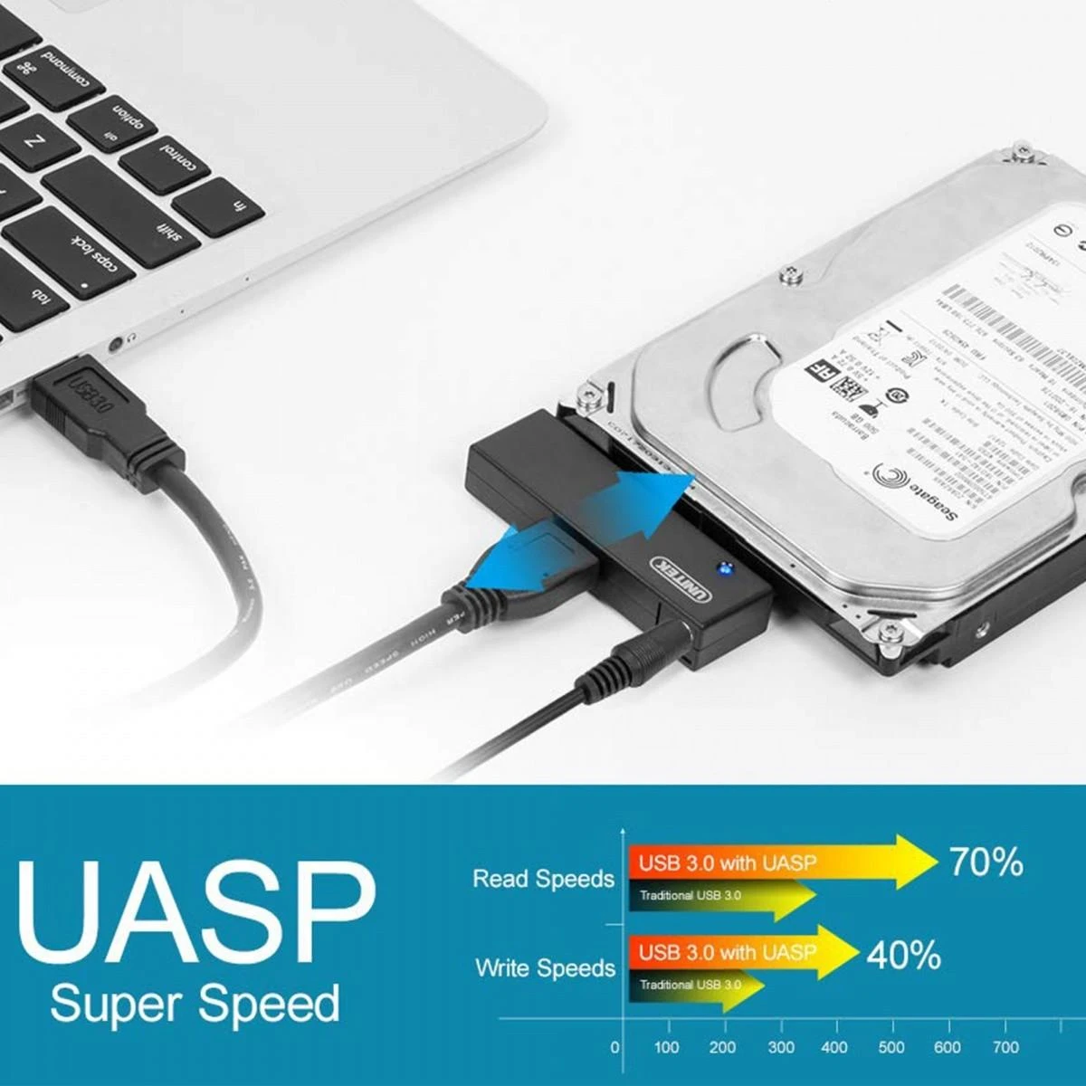 UNITEK Y-1039 Unitek konverteris USB 3.0 į SATA 3,5/2,5, Y-1039