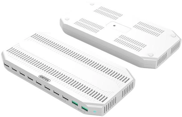 UNITEK Y-2190 įkrovimo stotelė 8x USB 2.4A 160W 2x QC3.0 USB-C Y-2190