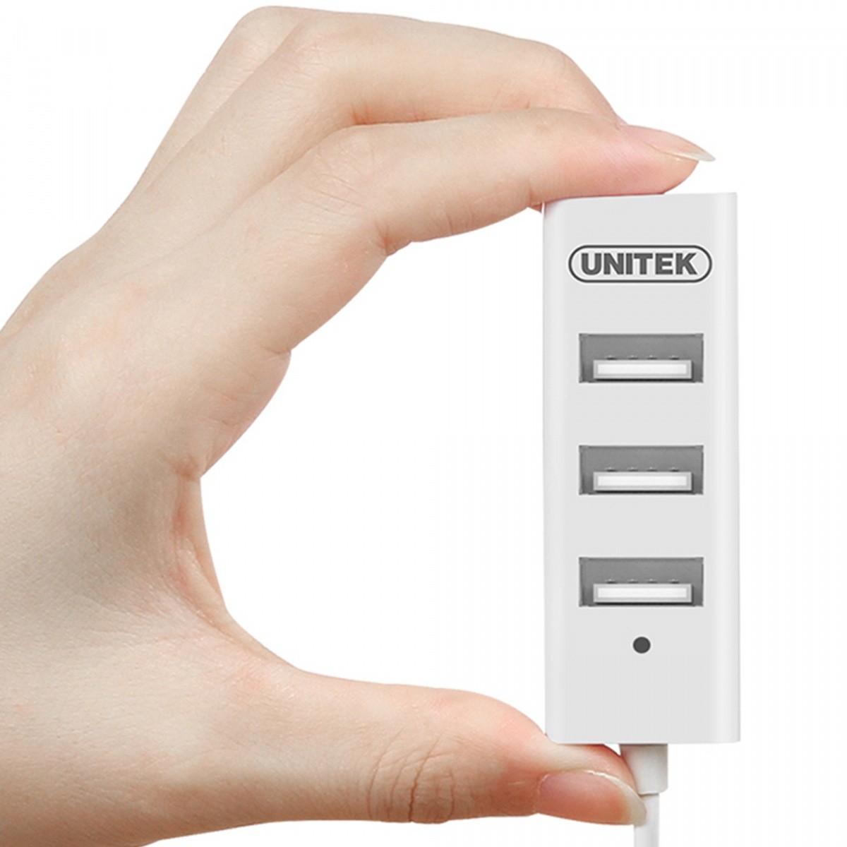 UNITEK Y-2146 Hub 4x USB 2.0. mini baltas Y-2146