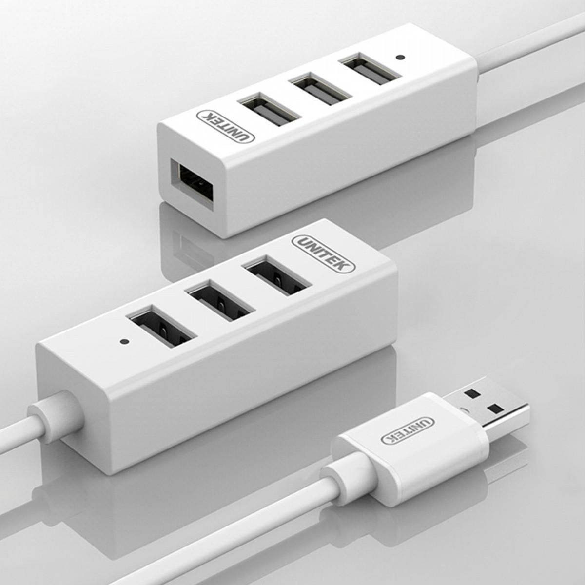 UNITEK Y-2146 Hub 4x USB 2.0. mini baltas Y-2146