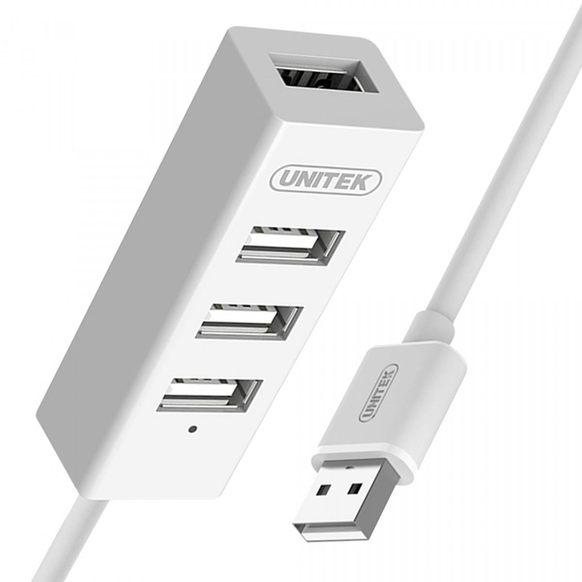 UNITEK Y-2146 Hub 4x USB 2.0. mini baltas Y-2146