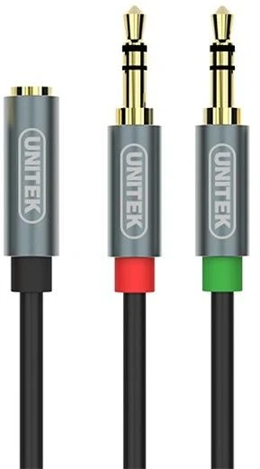 UNITEK Y-C957ABK Unitek Cable miniJack 3,5mm (F) - 2x 3,5mm (M) Y-C957ABK