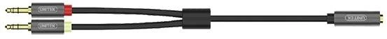 UNITEK Y-C957ABK Unitek Cable miniJack 3,5mm (F) - 2x 3,5mm (M) Y-C957ABK
