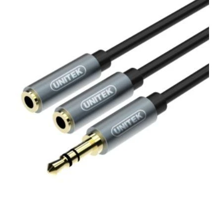 UNITEK Y-C956ABK Unitek Cable miniJack 3,5mm (M) - 2x 3,5mm (F) Y-C956ABK