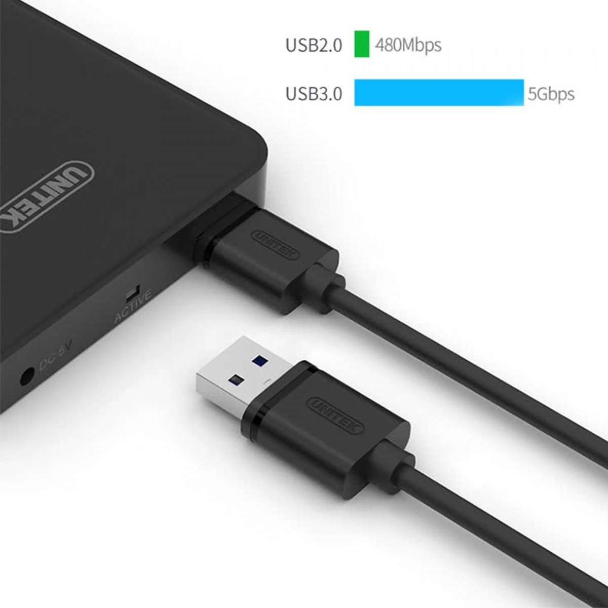 "UNITEK Y-C463GBK Unitek kabelis USB 3.0 microUSB Type-B į USB, 2.0m; Y-C463GBK"