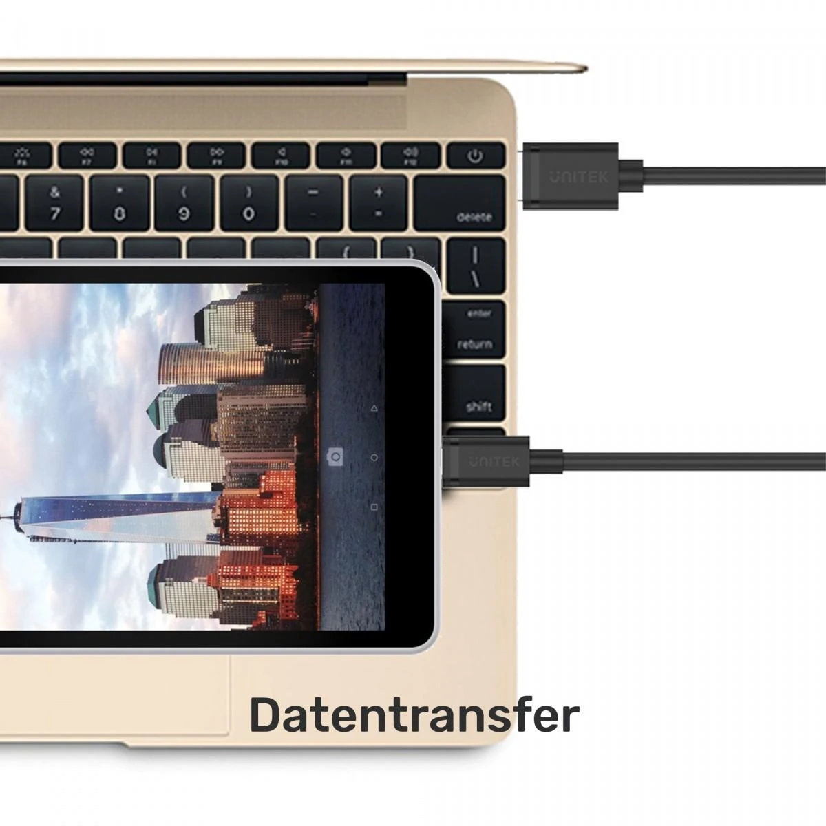 UNITEK kabelis USB-A 2.0 – USB-C 2m C14068BK