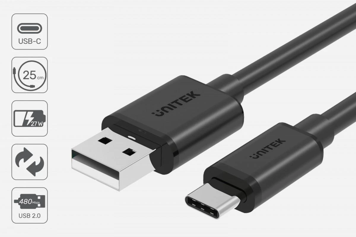 UNITEK kabelis USB-A 2.0 – USB-C 3m C14068BK