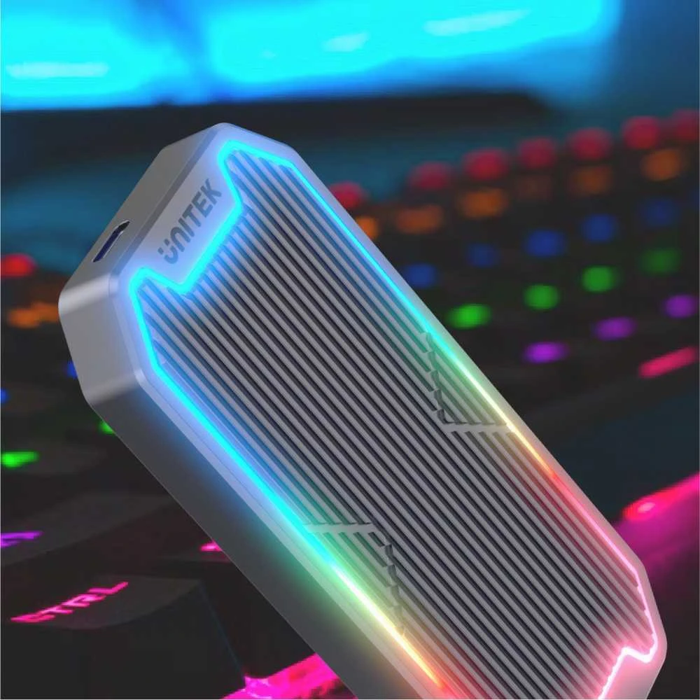 Unitek M.2 dėklas su RGB apšvietimu