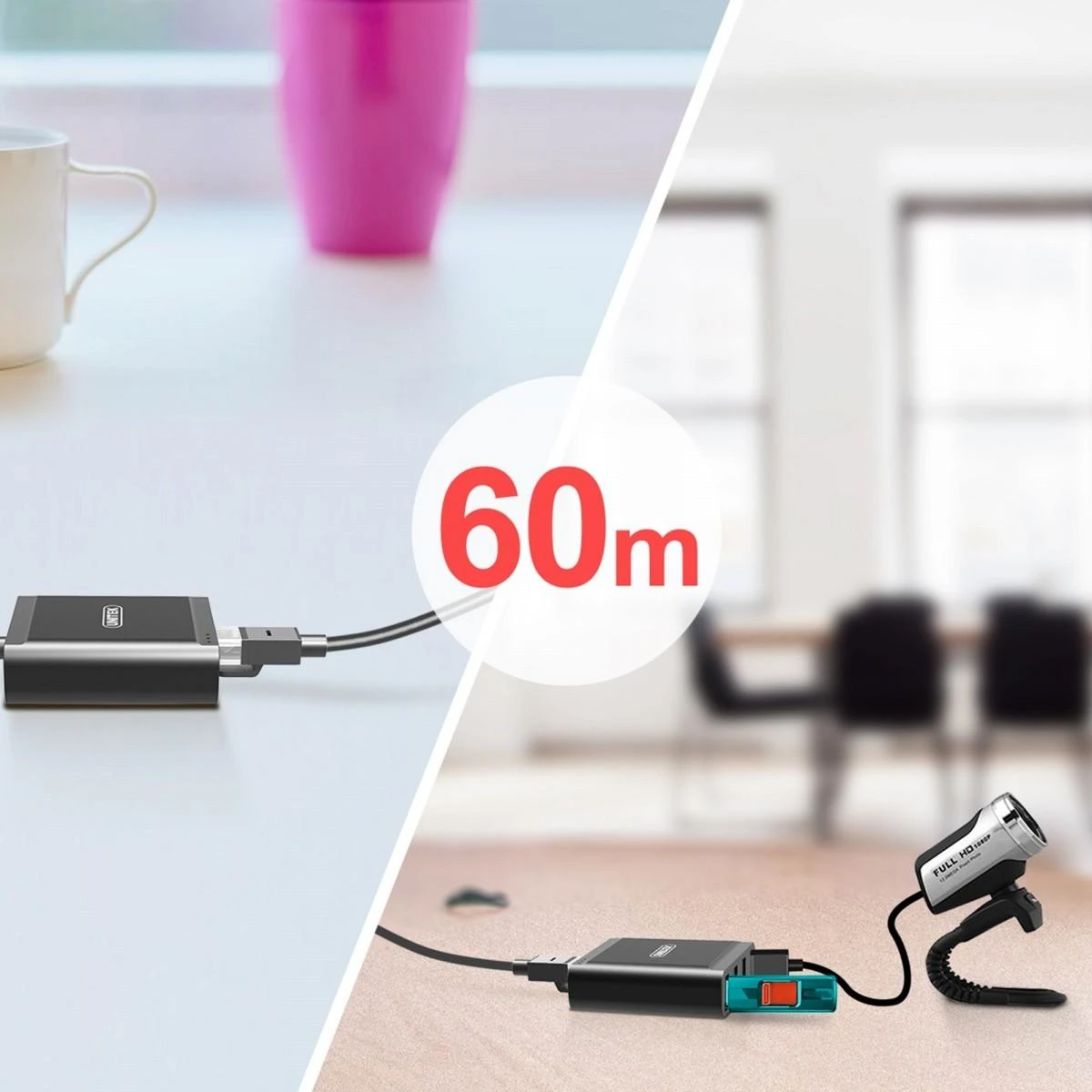 UNITEK Y-2516 Unitek USB plėtinys per IP 4xUSB, Y-2516