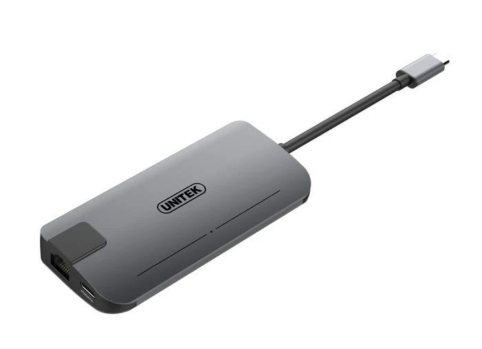 Unitek USB-C daugiafunkcinis adapteris pilku korpusu