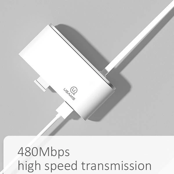 USAMS ADAPTER HUB 4XUSB 2.0 Baltas