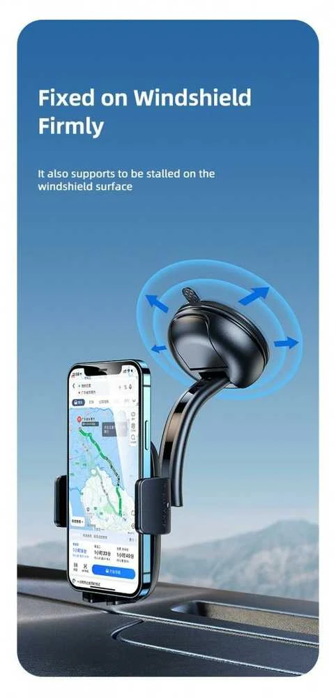 USAMS Car Mount for Dashboard/Windshield juodos spalvos ZJ063ZJ01 (US-ZJ063)