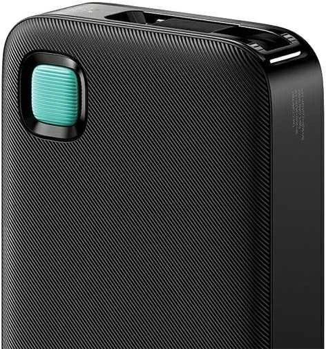 USAMS nešiojama baterija su ištraukiamu USB-C laidu, 10000 mAh PD 20W greito įkrovimo XY serijos juodos spalvos