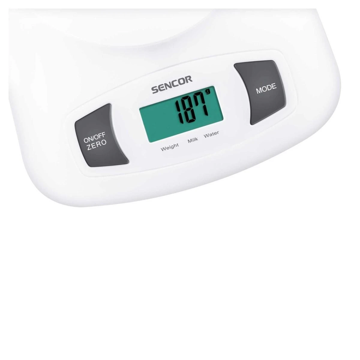 Virtuvinės svarstyklės Sencor SKS 4001WH su dubeniu, didelis LCD ekranas