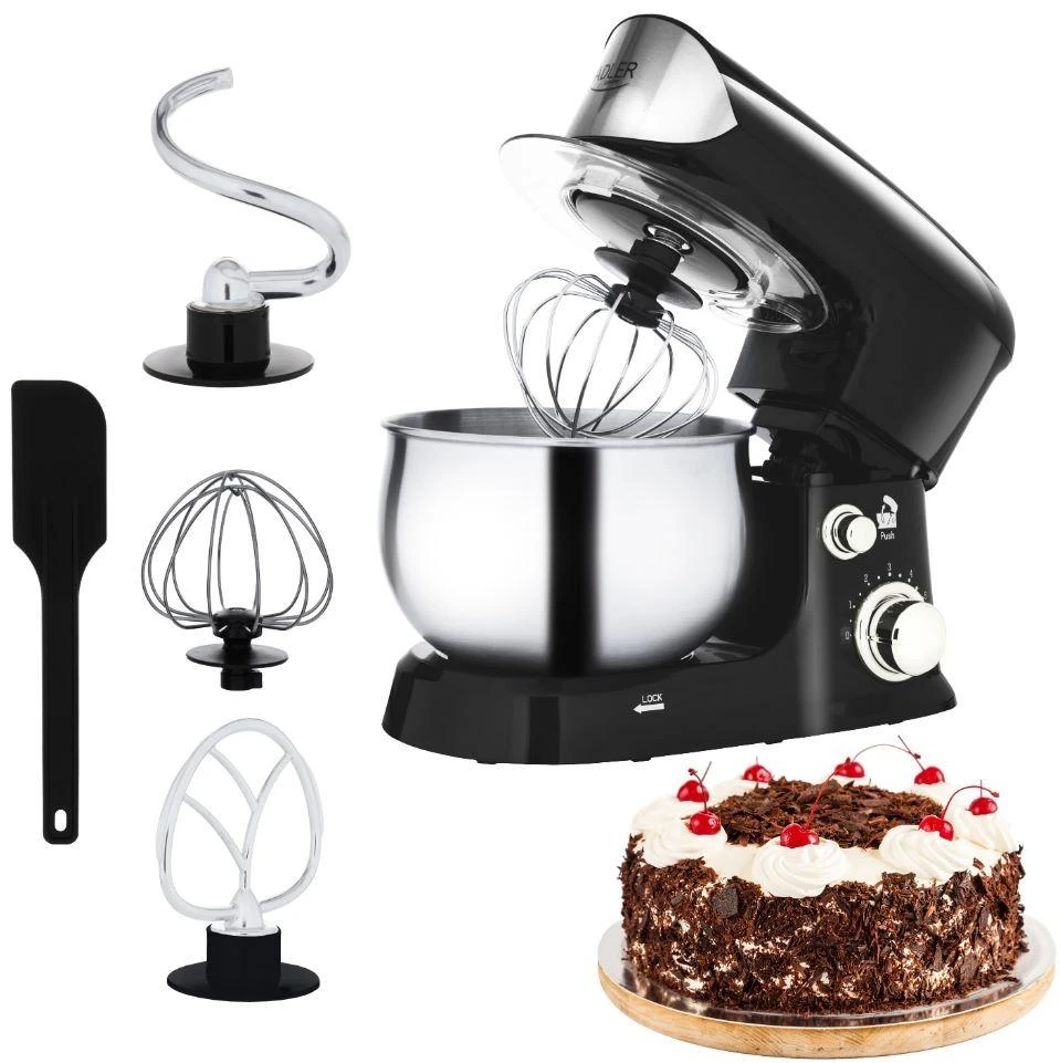 Adler | Planetary virtuvinis kombainas | AD 4226b | 1200 W | Greičių skaičius 6 | Bowl capacity 3.5 L | Juodas