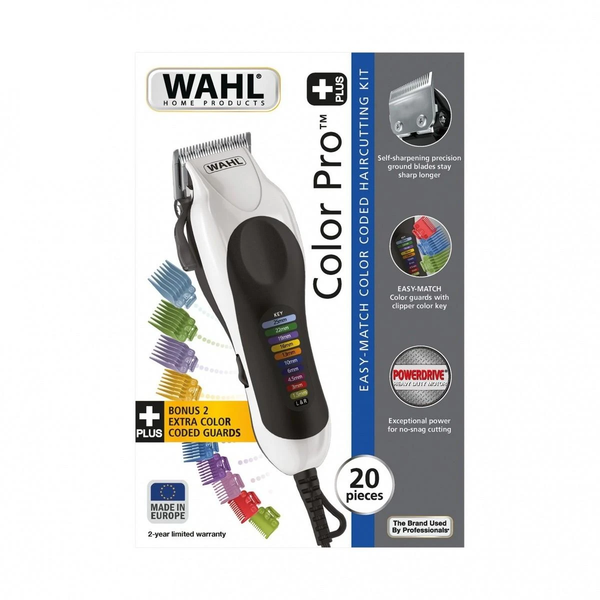 Wahl Color Pro Plus Juodas, Baltas 10