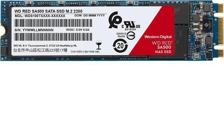 WD Raudona SSD SA500 NAS 1TB SATA III 6Gb/s M.2 2280 vidinis, vienos pakuotės, maitinamas „SANDISK“