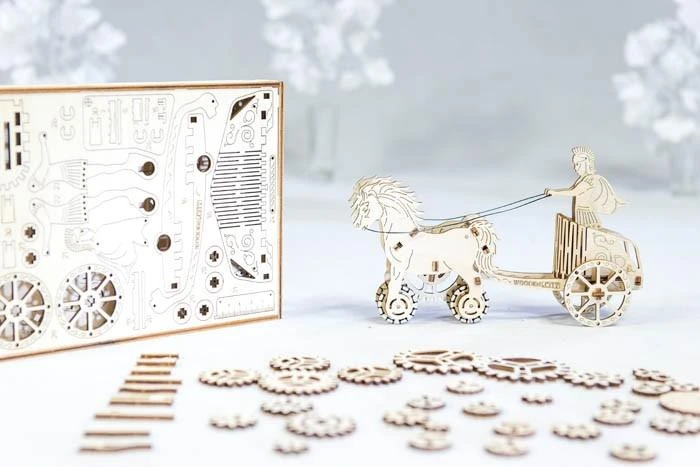 Dėlionė WOODEN CITY 3D Medinis Modelis Romainų Raitelis - Ekologiškas
