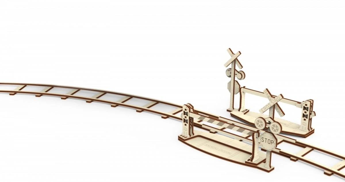 Wooden City Mediniai 3D galvosūkiai - apvalios trasos + sankryžos