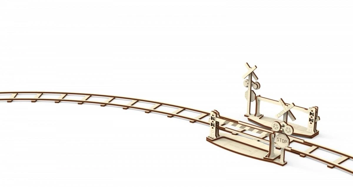 Wooden City Mediniai 3D galvosūkiai - apvalios trasos + sankryžos