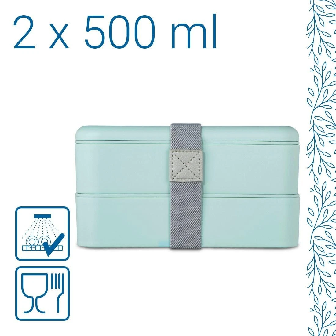 Xavax POJEMNIK NA ŻYWNOŚĆ BENTO, LUNCHBOX, POZIOMOWY, 500 ML, “TO GO“
