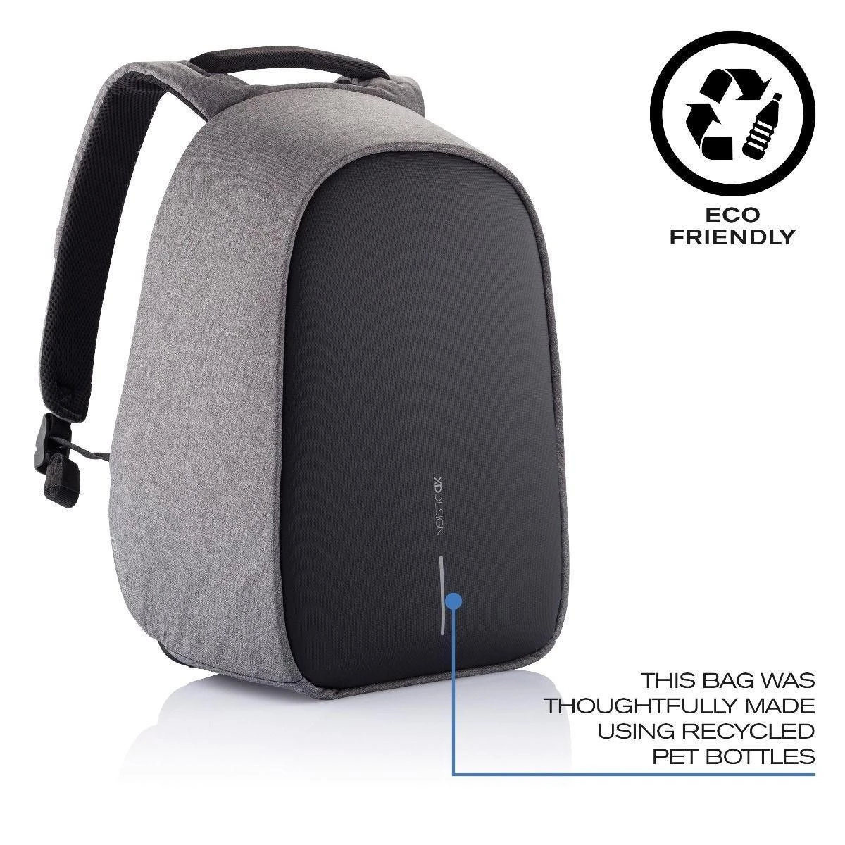 Kuprinė nešiojamam kompiuteriui XD Design Anti-Theft Bobby Hero Small Grey, pilka, 11.5 l