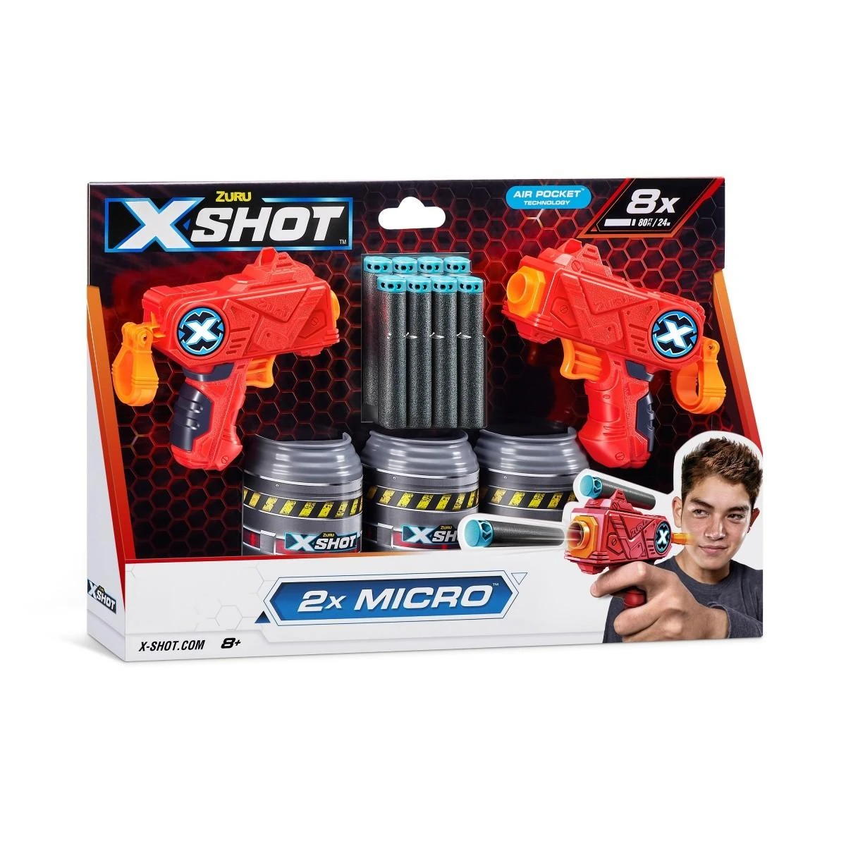 XShot ZURU X-SHOT Double Micro 3 skardinės 3621 22003