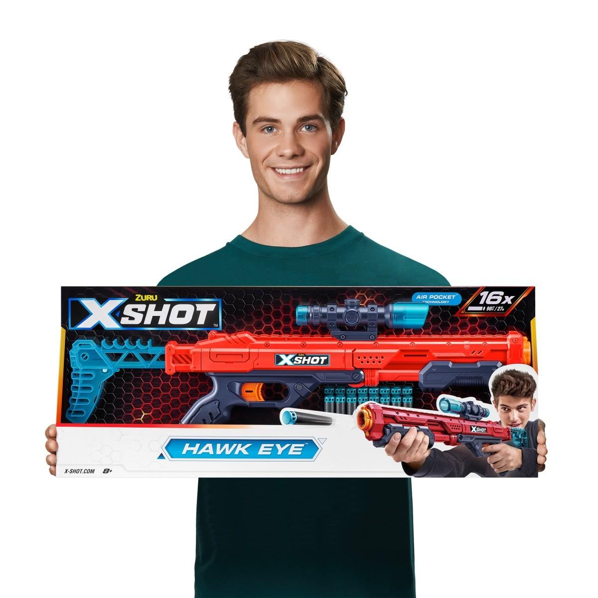 XShot *****ZURU X-SHOT HawkEye 16 šūvių paleidimo priemonė 36435