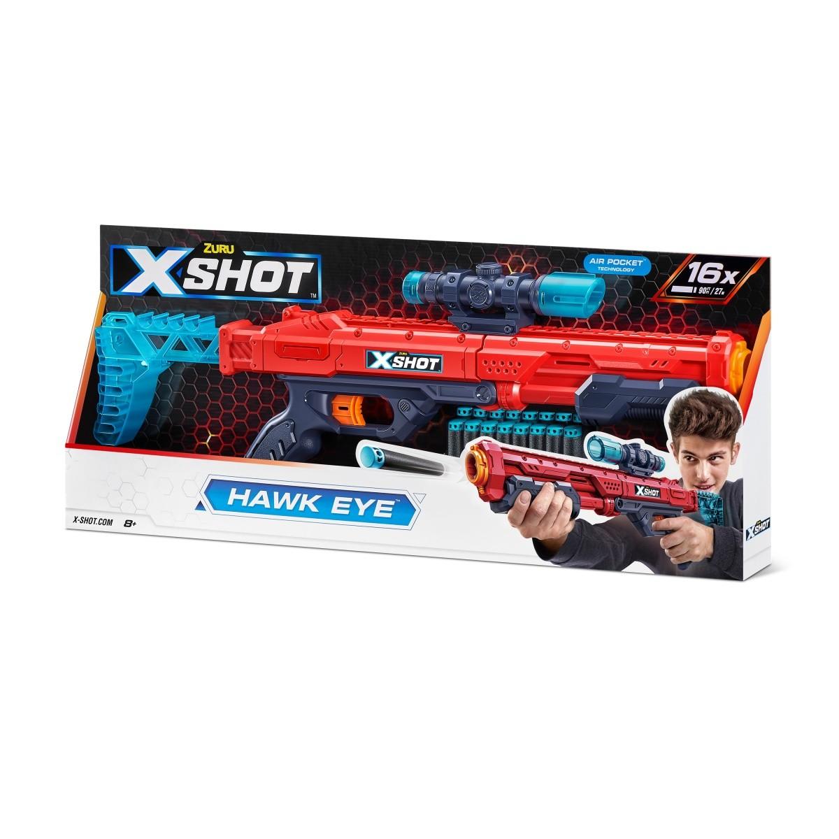 XShot *****ZURU X-SHOT HawkEye 16 šūvių paleidimo priemonė 36435