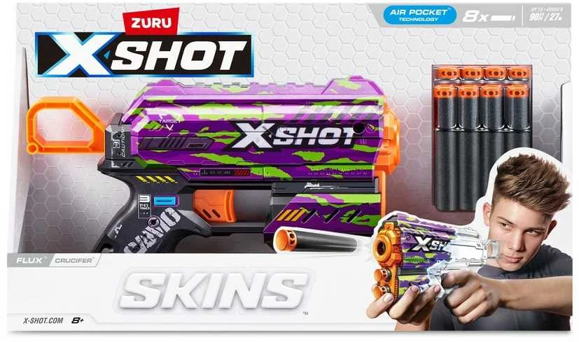 Zuru XShot Skins flux paleidimo priemonė (8 smiginiai) kryžmažiedis