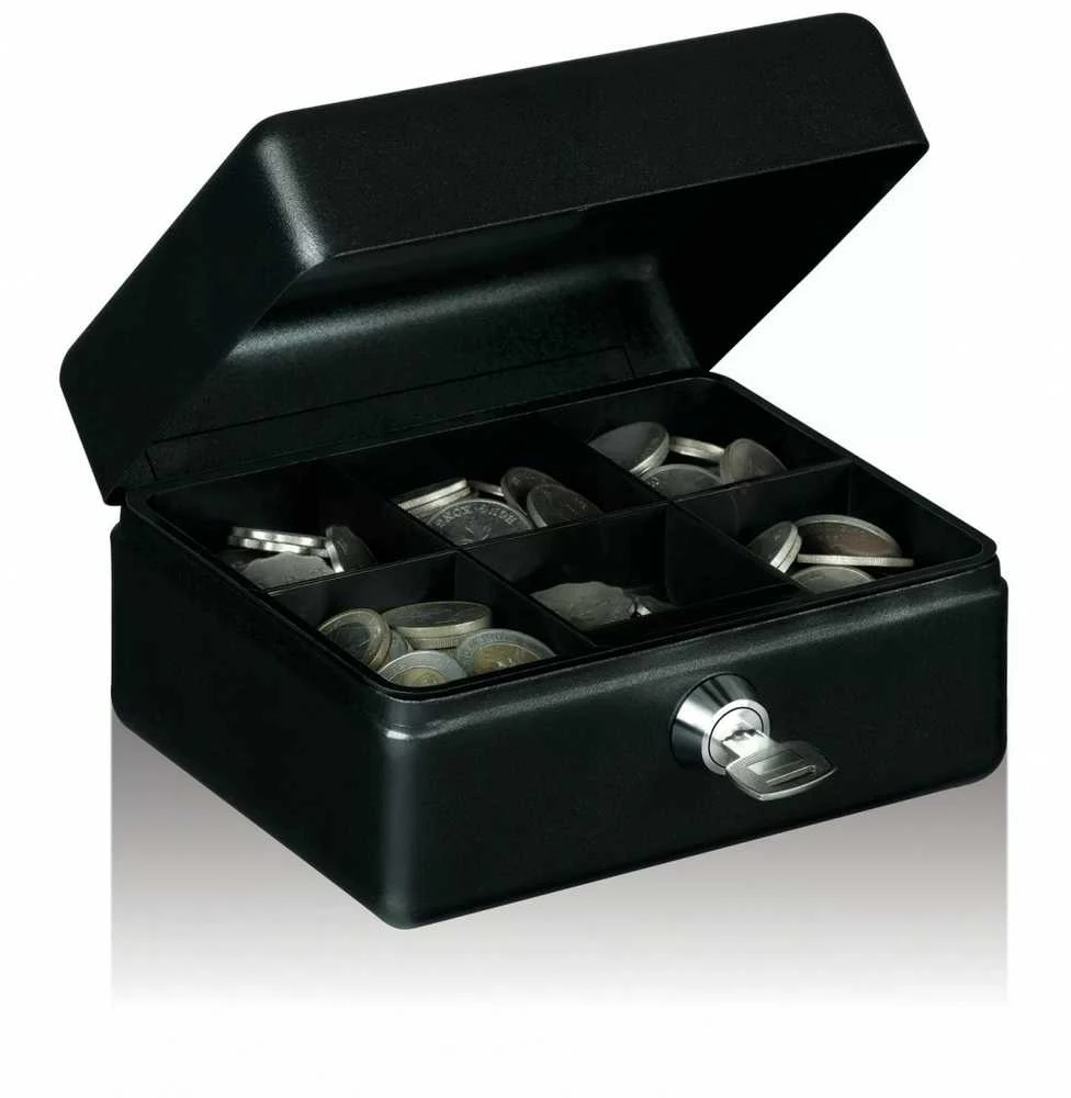 Orno Yale Pinigų Dėžutė - YCB/080/BB2 Metalinė Raktinė Langelis Juoda