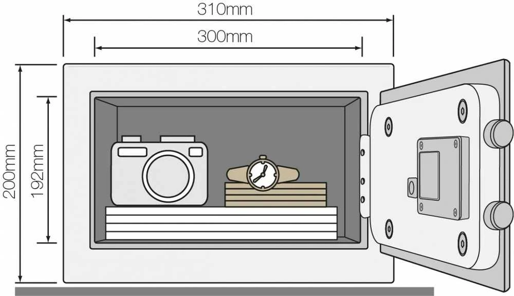 Seifas - Yale YSV/200/DB2 Laisvai Stovintis Plieninis 8.6L Juodas