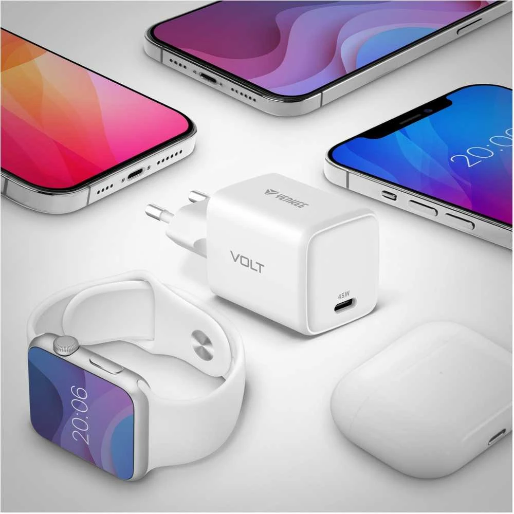 Yenkee Įkroviklis jungiama į tinklą USB C 45W 3A Power delivery 3.0 QC3.0 Balta