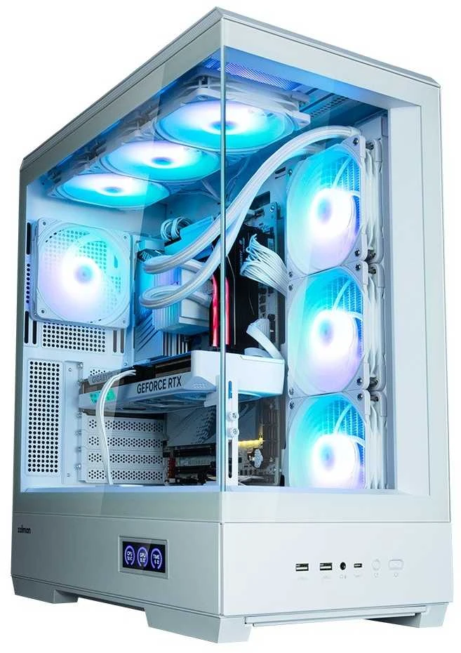 Zalman P50 DS kompiuterio korpusas, Midi-Tower, ATX, RGB, grūdintas stiklas - baltas