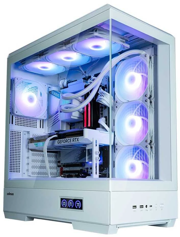 Zalman P50 DS kompiuterio korpusas, Midi-Tower, ATX, RGB, grūdintas stiklas - baltas