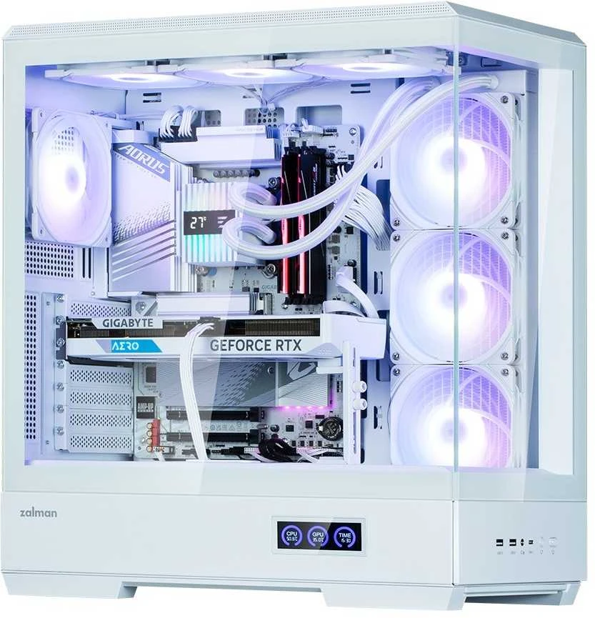 Zalman P50 DS kompiuterio korpusas, Midi-Tower, ATX, RGB, grūdintas stiklas - baltas