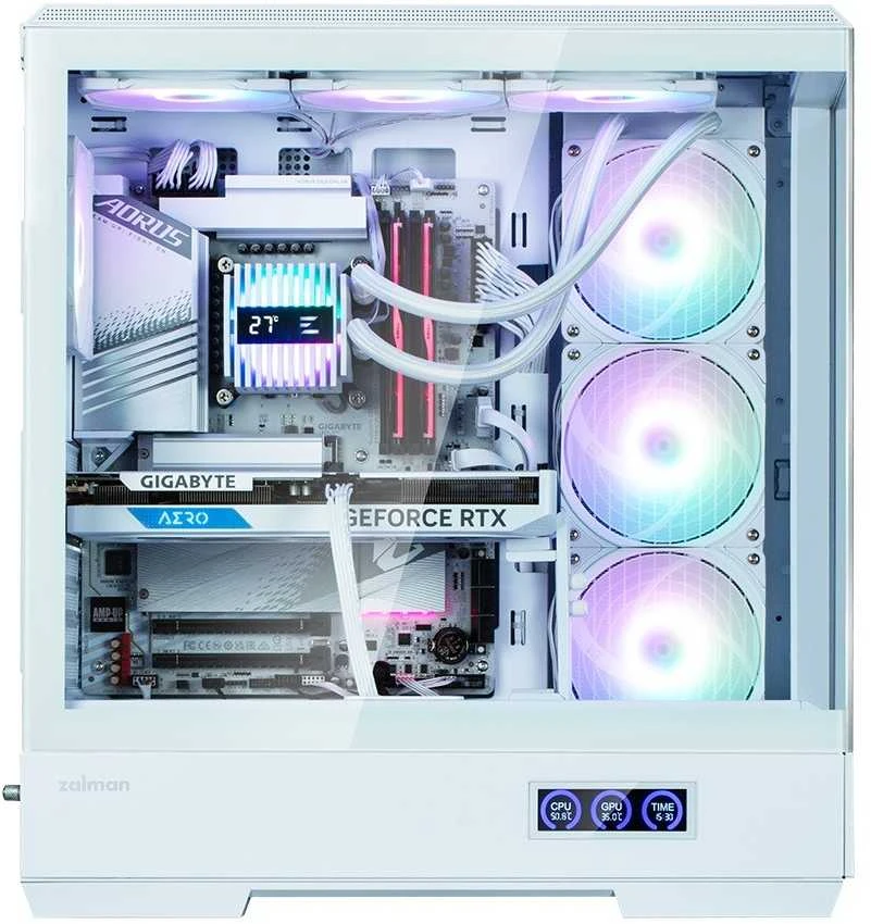 Zalman P50 DS kompiuterio korpusas, Midi-Tower, ATX, RGB, grūdintas stiklas - baltas